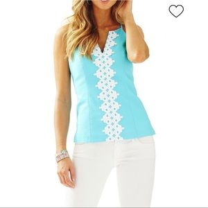 Lilly Pulitzer Turquoise Annabelle Top